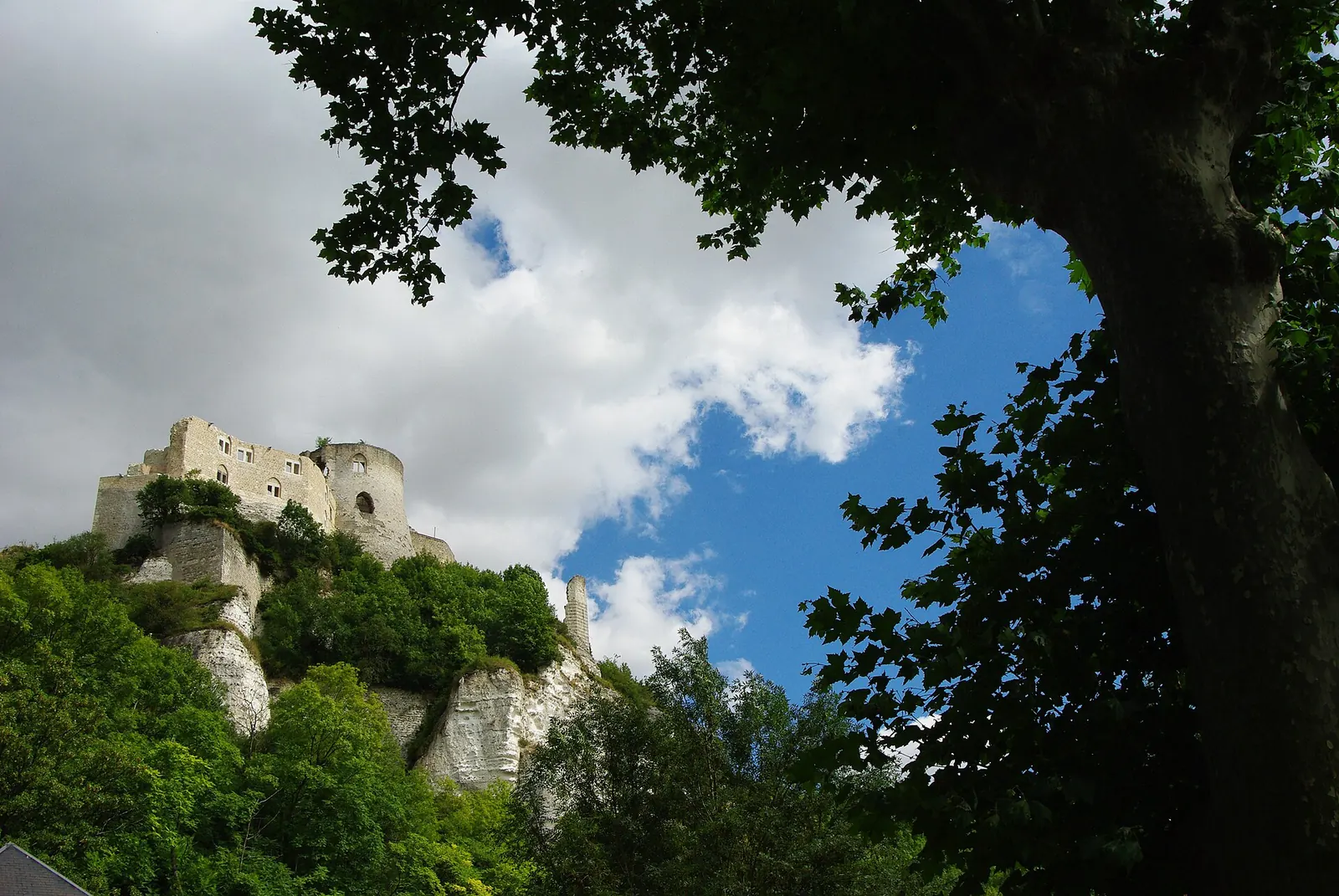 Château-Gaillard au-dessus de la Seine, vu depuis la rive